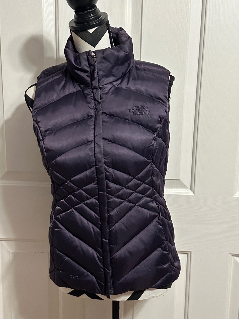 The North Face Women's 550 Quilted Down Vest in Deep Plum